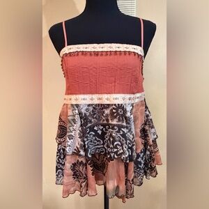 Bohemian Patchwork Spaghetti Strap Top